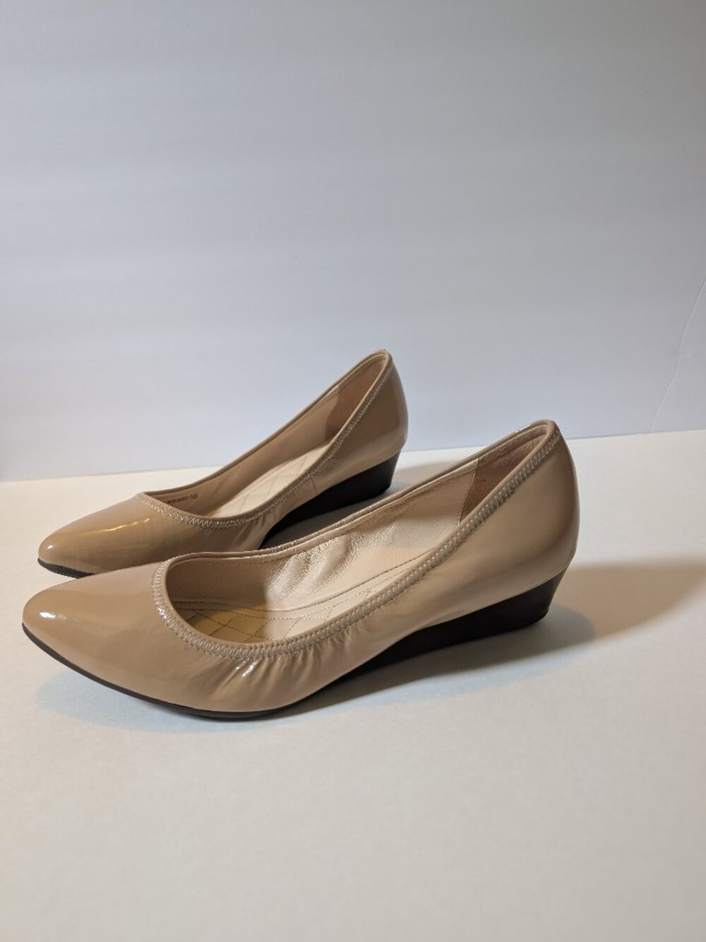 Cole Haan Tali Lux Patent wedge heels (maple beige, size 7.5B - Like New!)